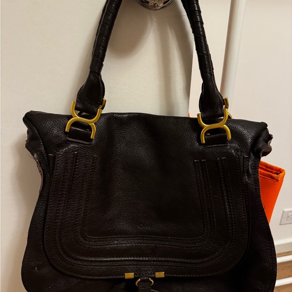 Chloe Handbags - Chloe dark brown/cherry Leather Shoulder Bag with Gold-Tone Hardware